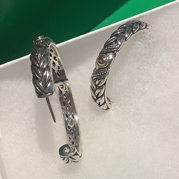 Sterling Silver & 18K Rose Gold Hoop Earrings, EFFY - Picture 7 of 11